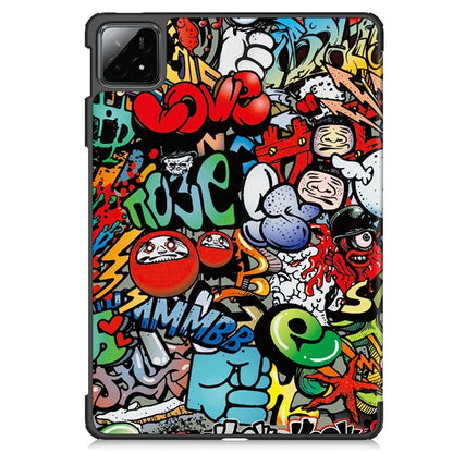 For Xiaomi Pad 6S Pro 12.4 Leather Case Trifold Stand Pattern Printing Tablet Cover