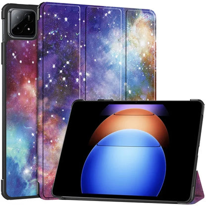 For Xiaomi Pad 6S Pro 12.4 Leather Case Trifold Stand Pattern Printing Tablet Cover
