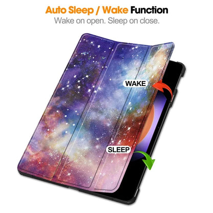 For Xiaomi Pad 6S Pro 12.4 Leather Case Trifold Stand Pattern Printing Tablet Cover