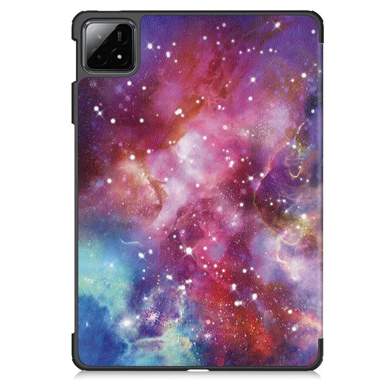 For Xiaomi Pad 6S Pro 12.4 Leather Case Trifold Stand Pattern Printing Tablet Cover
