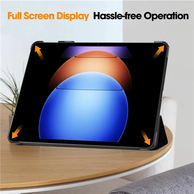 For Xiaomi Pad 6S Pro 12.4 Leather Case Trifold Stand Pattern Printing Tablet Cover