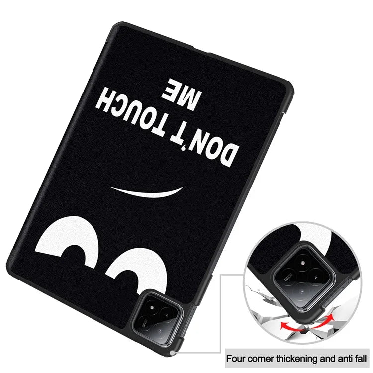 For Xiaomi Pad 6S Pro 12.4 Leather Case Trifold Stand Pattern Printing Tablet Cover