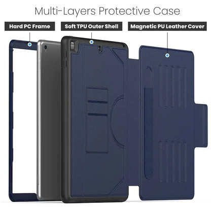 For iPad 10.2 (2021) / 10.2 (2019) / 10.2 (2020) Case Shockproof Card Holder Flip Tablet Cover with Pen Slot