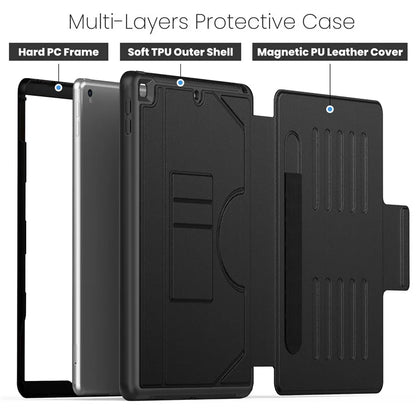 For iPad 10.2 (2021) / 10.2 (2019) / 10.2 (2020) Case Shockproof Card Holder Flip Tablet Cover with Pen Slot