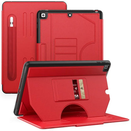 For iPad 10.2 (2021) / 10.2 (2019) / 10.2 (2020) Case Shockproof Card Holder Flip Tablet Cover with Pen Slot