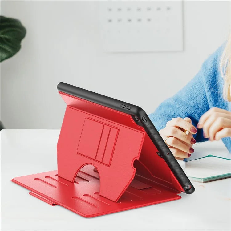 For iPad 10.2 (2021) / 10.2 (2019) / 10.2 (2020) Case Shockproof Card Holder Flip Tablet Cover with Pen Slot