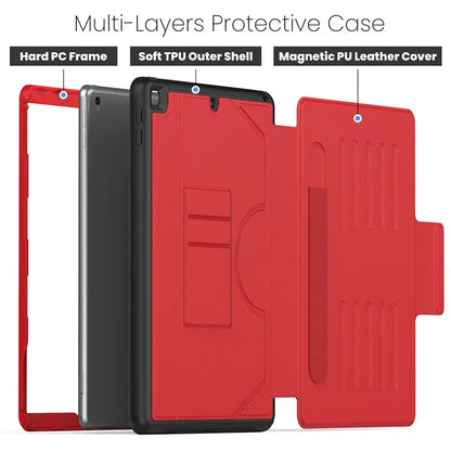 For iPad 10.2 (2021) / 10.2 (2019) / 10.2 (2020) Case Shockproof Card Holder Flip Tablet Cover with Pen Slot