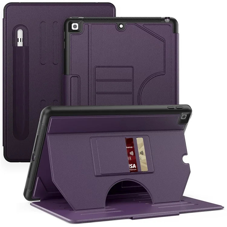For iPad 10.2 (2021) / 10.2 (2019) / 10.2 (2020) Case Shockproof Card Holder Flip Tablet Cover with Pen Slot