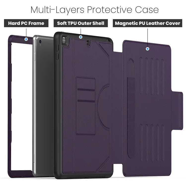 For iPad 10.2 (2021) / 10.2 (2019) / 10.2 (2020) Case Shockproof Card Holder Flip Tablet Cover with Pen Slot