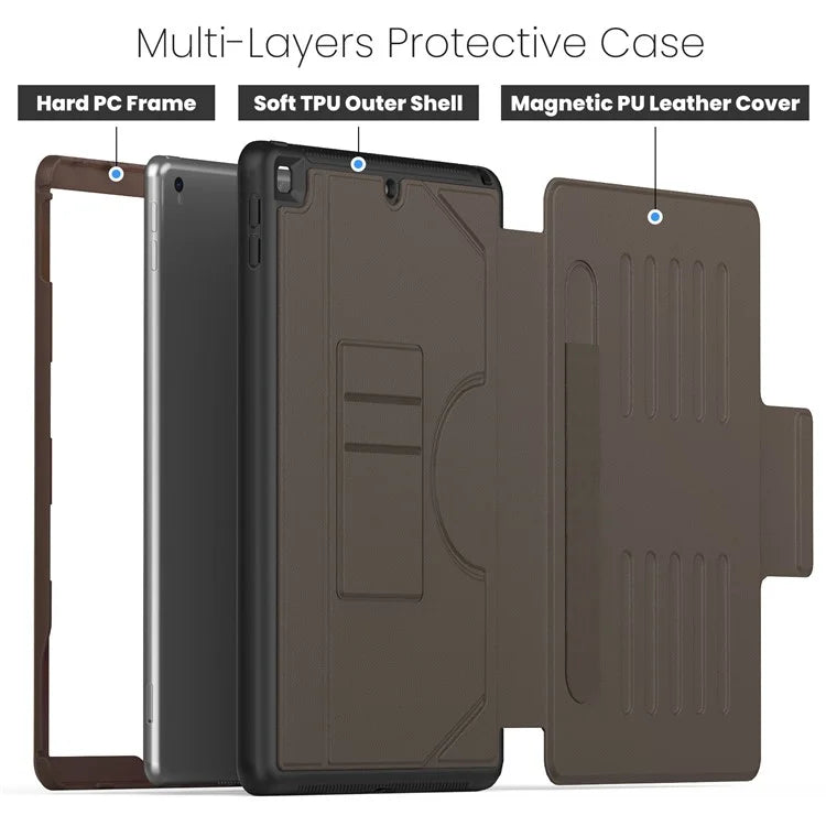 For iPad 10.2 (2021) / 10.2 (2019) / 10.2 (2020) Case Shockproof Card Holder Flip Tablet Cover with Pen Slot