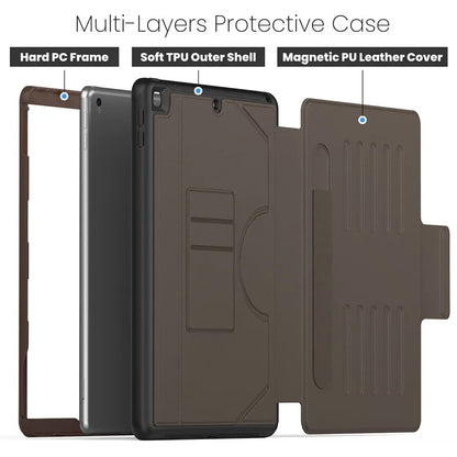 For iPad 10.2 (2021) / 10.2 (2019) / 10.2 (2020) Case Shockproof Card Holder Flip Tablet Cover with Pen Slot