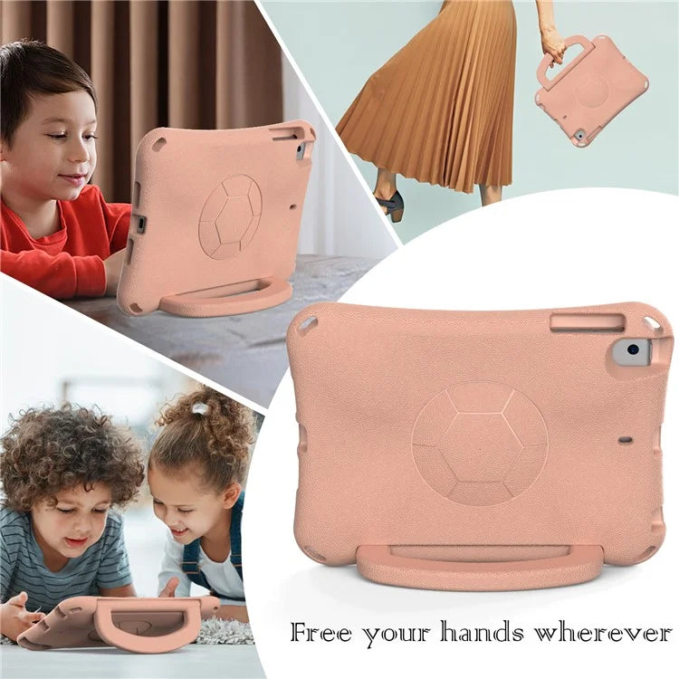 For iPad Mini / Mini 2 / mini 3 / mini 4 / mini (2019) 7.9 inch Kickstand Case Soccer-Pattern EVA Tablet Hard Cover
