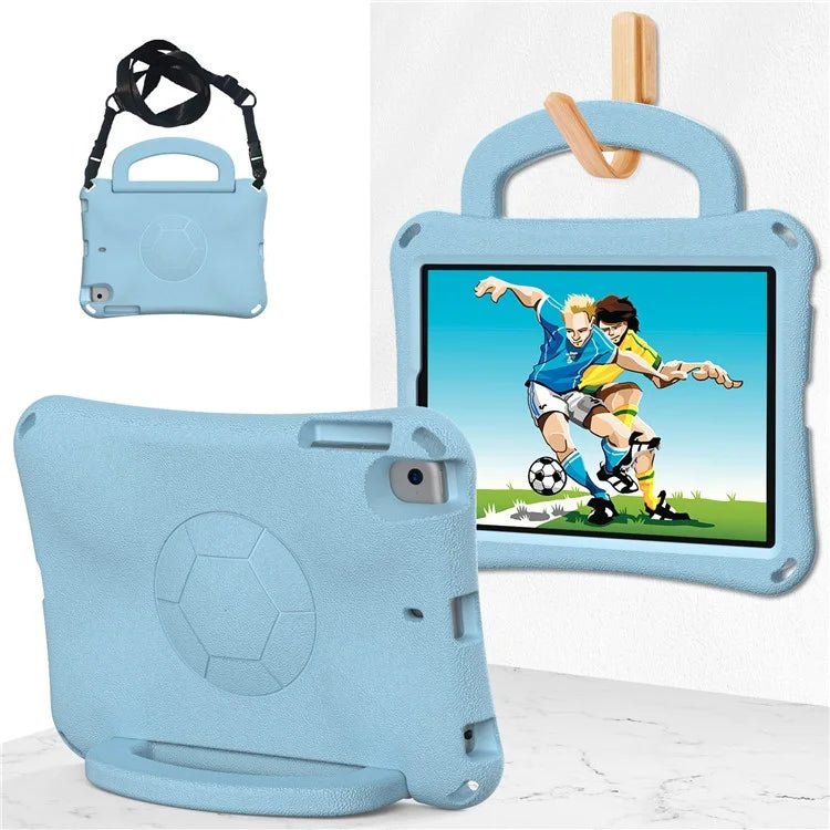 For iPad Mini / Mini 2 / mini 3 / mini 4 / mini (2019) 7.9 inch Kickstand Case Soccer-Pattern EVA Tablet Hard Cover
