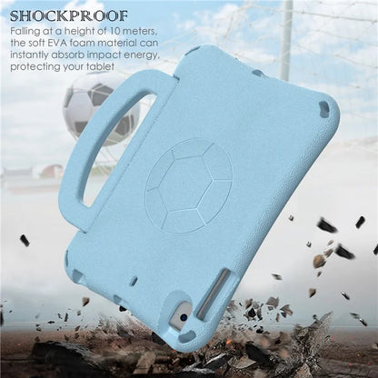 For iPad Mini / Mini 2 / mini 3 / mini 4 / mini (2019) 7.9 inch Kickstand Case Soccer-Pattern EVA Tablet Hard Cover