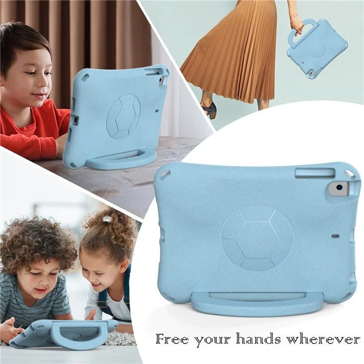 For iPad Mini / Mini 2 / mini 3 / mini 4 / mini (2019) 7.9 inch Kickstand Case Soccer-Pattern EVA Tablet Hard Cover
