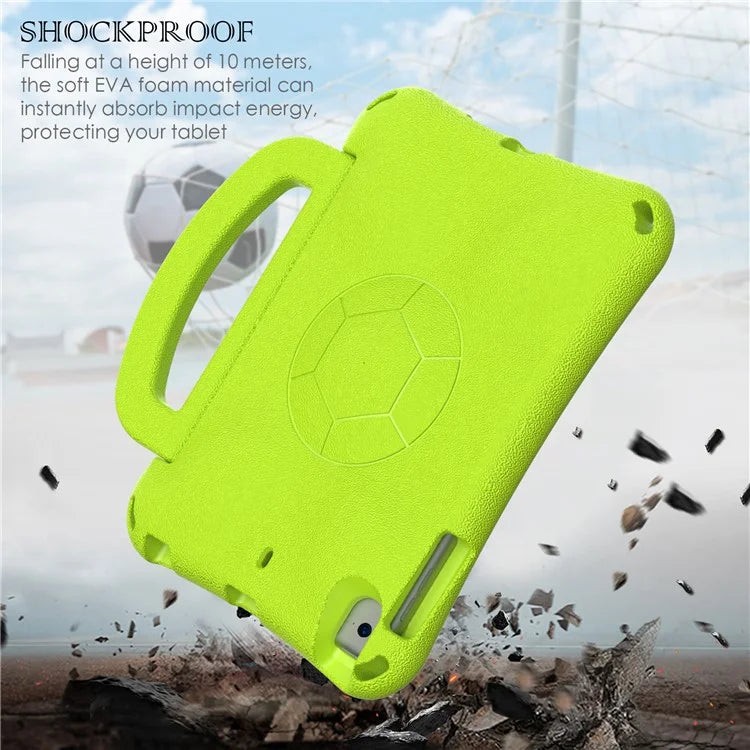 For iPad Mini / Mini 2 / mini 3 / mini 4 / mini (2019) 7.9 inch Kickstand Case Soccer-Pattern EVA Tablet Hard Cover