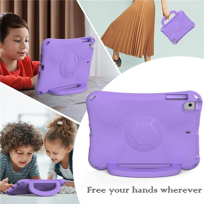 For iPad Mini / Mini 2 / mini 3 / mini 4 / mini (2019) 7.9 inch Kickstand Case Soccer-Pattern EVA Tablet Hard Cover