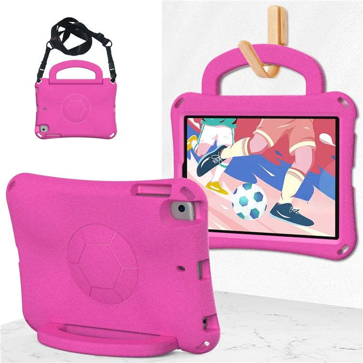 For iPad Mini / Mini 2 / mini 3 / mini 4 / mini (2019) 7.9 inch Kickstand Case Soccer-Pattern EVA Tablet Hard Cover