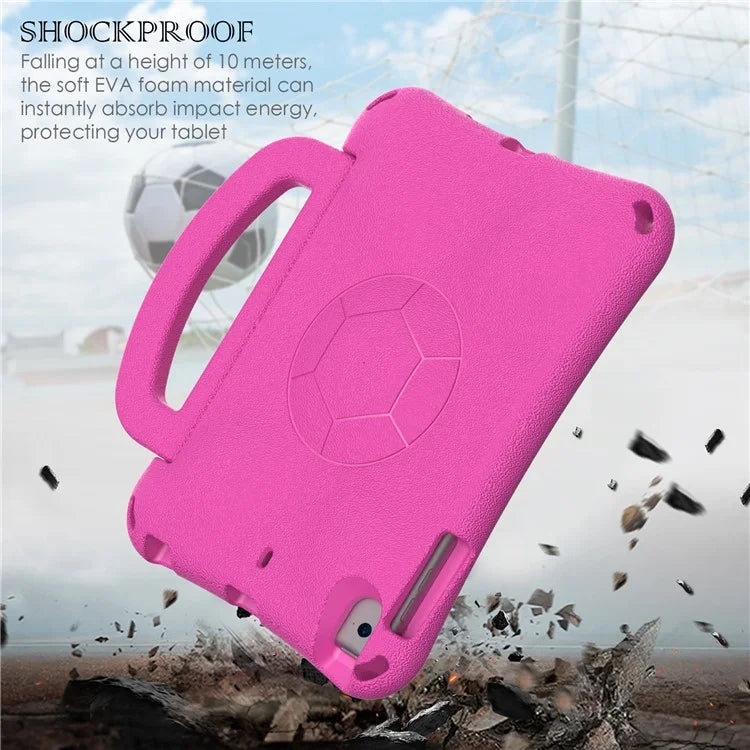 For iPad Mini / Mini 2 / mini 3 / mini 4 / mini (2019) 7.9 inch Kickstand Case Soccer-Pattern EVA Tablet Hard Cover