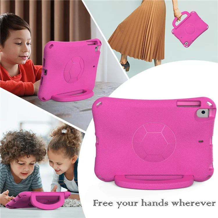 For iPad Mini / Mini 2 / mini 3 / mini 4 / mini (2019) 7.9 inch Kickstand Case Soccer-Pattern EVA Tablet Hard Cover