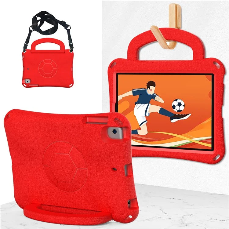 For iPad Mini / Mini 2 / mini 3 / mini 4 / mini (2019) 7.9 inch Kickstand Case Soccer-Pattern EVA Tablet Hard Cover