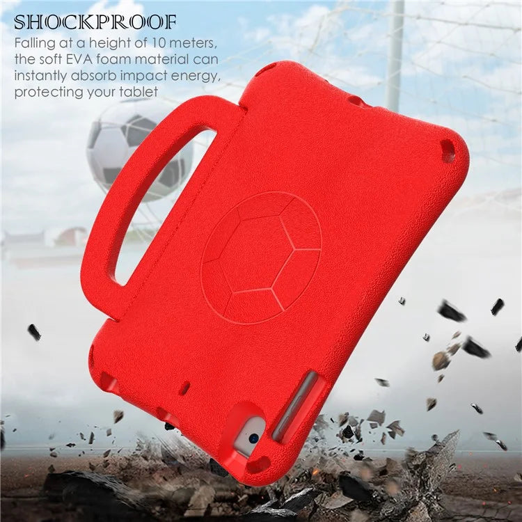 For iPad Mini / Mini 2 / mini 3 / mini 4 / mini (2019) 7.9 inch Kickstand Case Soccer-Pattern EVA Tablet Hard Cover