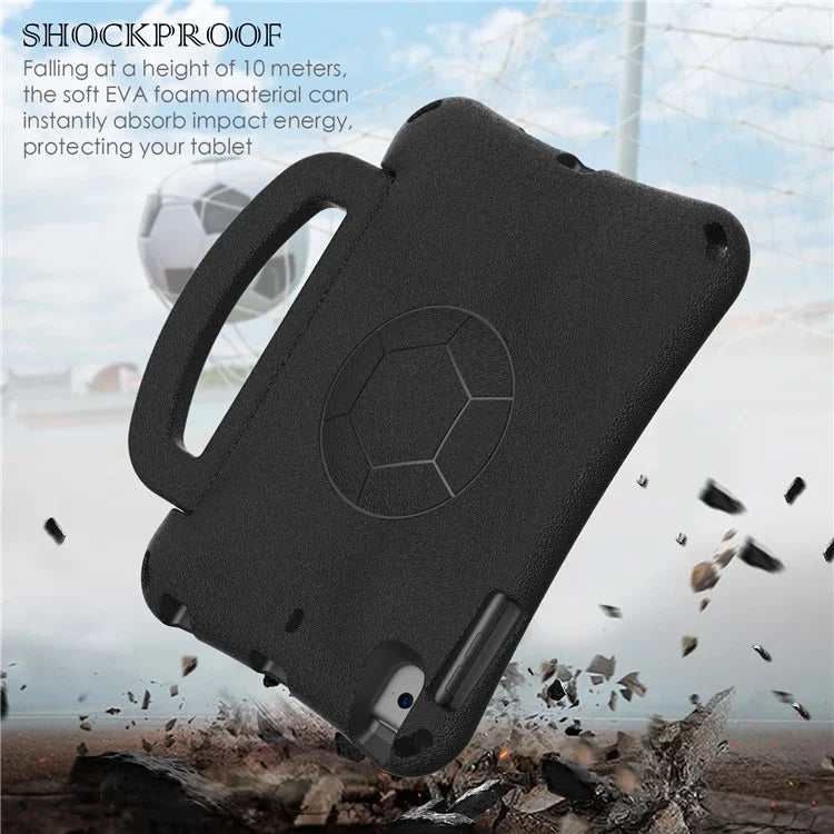 For iPad Mini / Mini 2 / mini 3 / mini 4 / mini (2019) 7.9 inch Kickstand Case Soccer-Pattern EVA Tablet Hard Cover