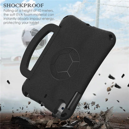 For iPad Mini / Mini 2 / mini 3 / mini 4 / mini (2019) 7.9 inch Kickstand Case Soccer-Pattern EVA Tablet Hard Cover