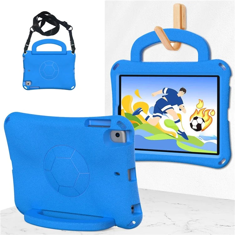 For iPad Mini / Mini 2 / mini 3 / mini 4 / mini (2019) 7.9 inch Kickstand Case Soccer-Pattern EVA Tablet Hard Cover