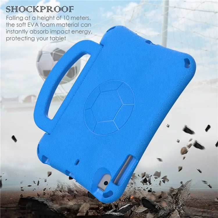 For iPad Mini / Mini 2 / mini 3 / mini 4 / mini (2019) 7.9 inch Kickstand Case Soccer-Pattern EVA Tablet Hard Cover