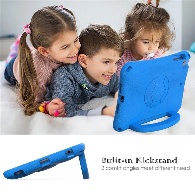 For iPad Mini / Mini 2 / mini 3 / mini 4 / mini (2019) 7.9 inch Kickstand Case Soccer-Pattern EVA Tablet Hard Cover