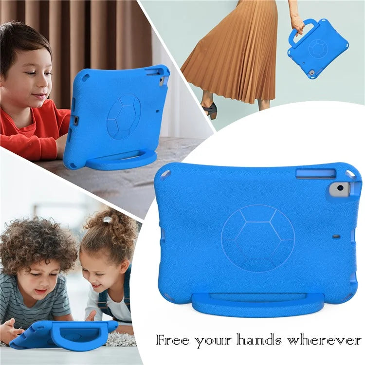 For iPad Mini / Mini 2 / mini 3 / mini 4 / mini (2019) 7.9 inch Kickstand Case Soccer-Pattern EVA Tablet Hard Cover