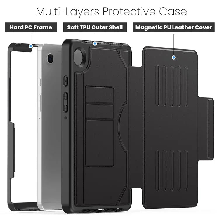 For Samsung Galaxy Tab A9+ SM-X210 / X216 / X218 Case 5-Level Stand Pen Slot Tablet Cover