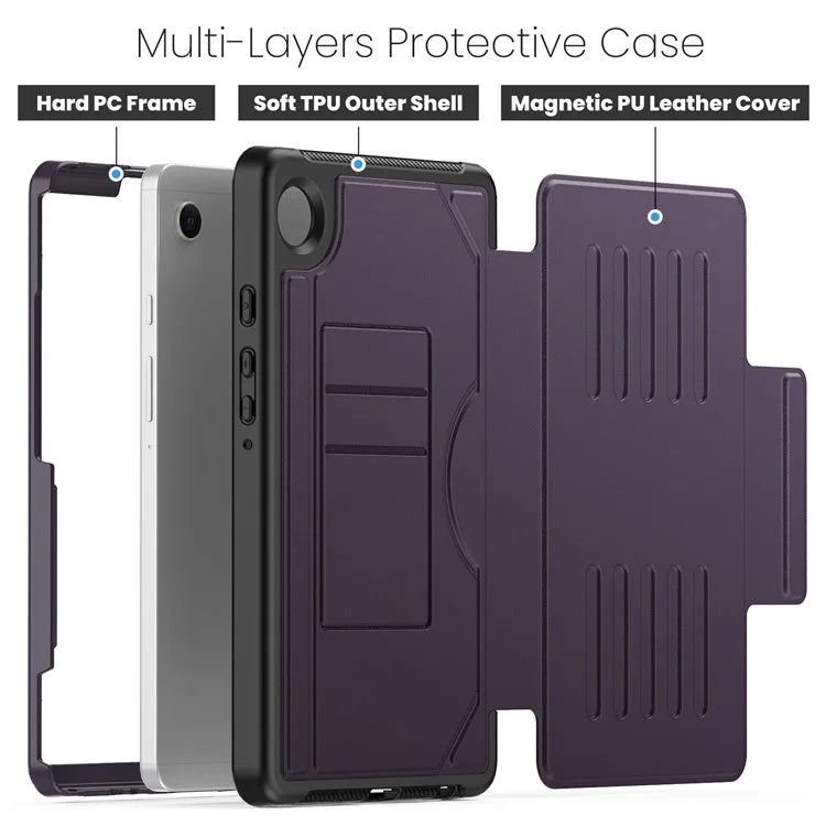 For Samsung Galaxy Tab A9+ SM-X210 / X216 / X218 Case 5-Level Stand Pen Slot Tablet Cover