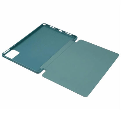 For Lenovo Tab M11 / Xiaoxin Pad 11 2024 Case Leather+Silicone Tri-fold Stand Shell Tablet Cover