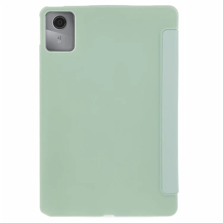 For Lenovo Tab M11 / Xiaoxin Pad 11 2024 Case Leather+Silicone Tri-fold Stand Shell Tablet Cover