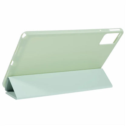 For Lenovo Tab M11 / Xiaoxin Pad 11 2024 Case Leather+Silicone Tri-fold Stand Shell Tablet Cover