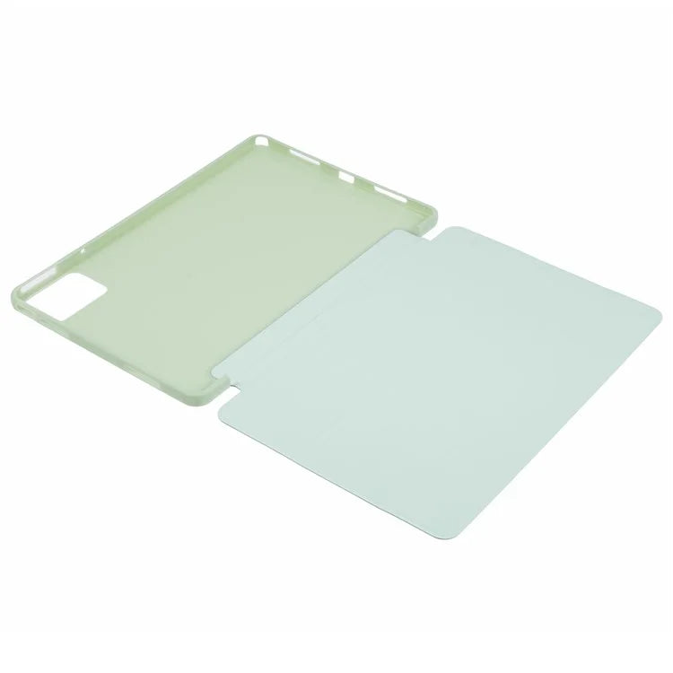 For Lenovo Tab M11 / Xiaoxin Pad 11 2024 Case Leather+Silicone Tri-fold Stand Shell Tablet Cover