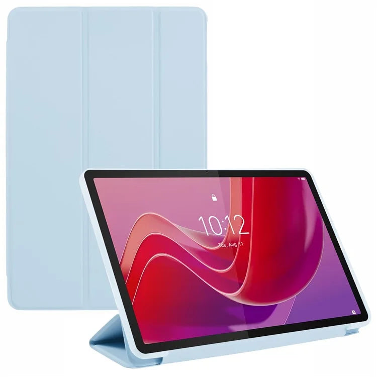 For Lenovo Tab M11 / Xiaoxin Pad 11 2024 Case Leather+Silicone Tri-fold Stand Shell Tablet Cover