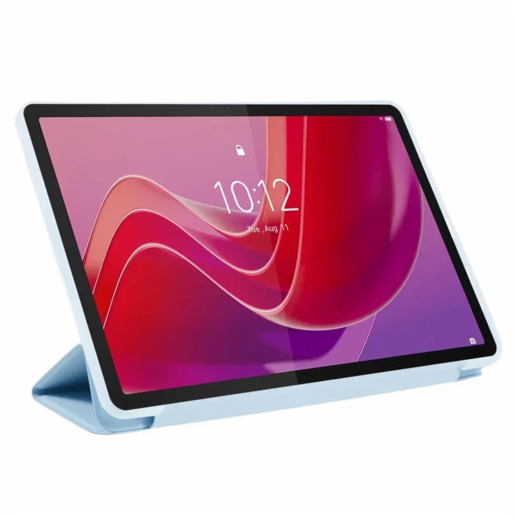 For Lenovo Tab M11 / Xiaoxin Pad 11 2024 Case Leather+Silicone Tri-fold Stand Shell Tablet Cover