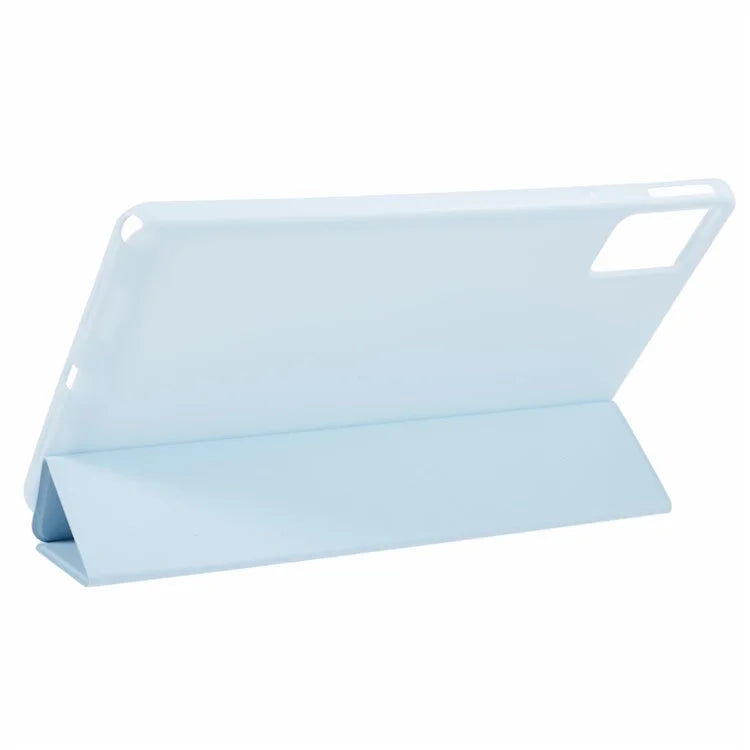 For Lenovo Tab M11 / Xiaoxin Pad 11 2024 Case Leather+Silicone Tri-fold Stand Shell Tablet Cover