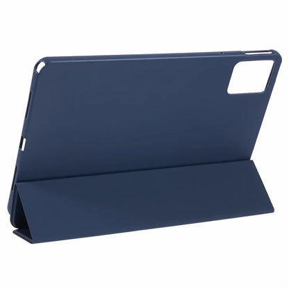For Lenovo Tab M11 / Xiaoxin Pad 11 2024 Case Leather+Silicone Tri-fold Stand Shell Tablet Cover