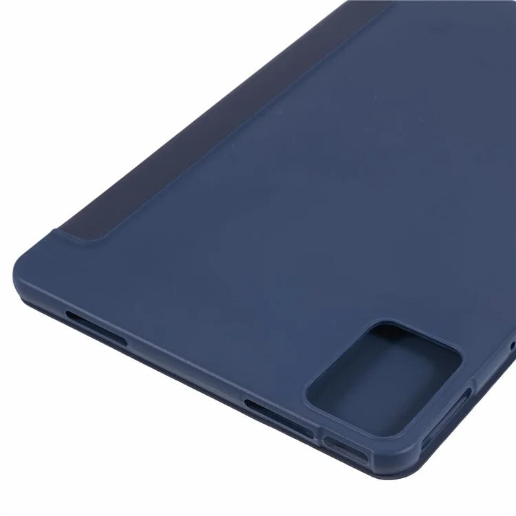For Lenovo Tab M11 / Xiaoxin Pad 11 2024 Case Leather+Silicone Tri-fold Stand Shell Tablet Cover