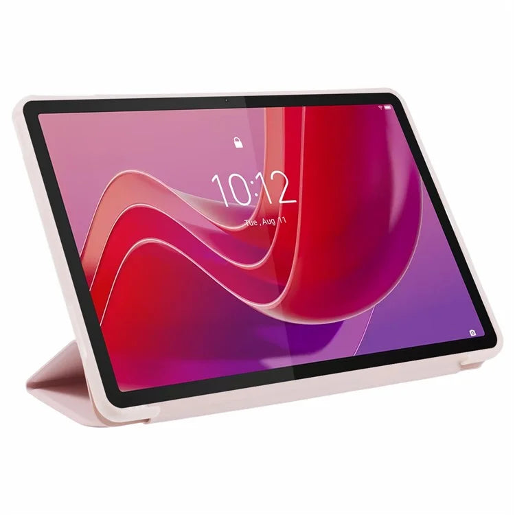 For Lenovo Tab M11 / Xiaoxin Pad 11 2024 Case Leather+Silicone Tri-fold Stand Shell Tablet Cover