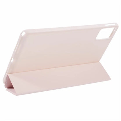 For Lenovo Tab M11 / Xiaoxin Pad 11 2024 Case Leather+Silicone Tri-fold Stand Shell Tablet Cover