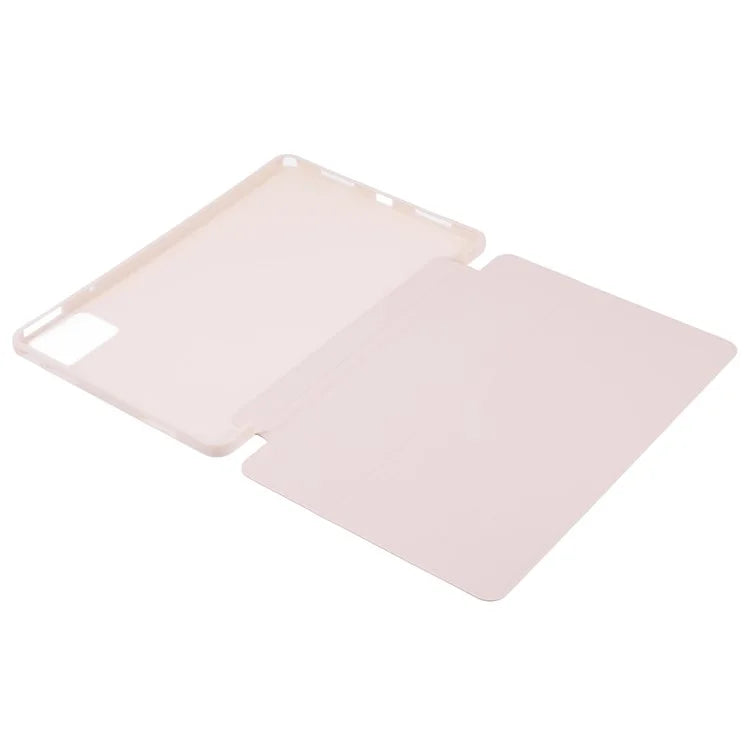 For Lenovo Tab M11 / Xiaoxin Pad 11 2024 Case Leather+Silicone Tri-fold Stand Shell Tablet Cover