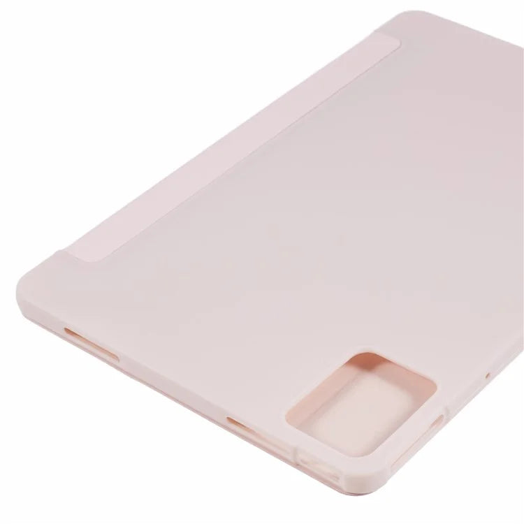 For Lenovo Tab M11 / Xiaoxin Pad 11 2024 Case Leather+Silicone Tri-fold Stand Shell Tablet Cover