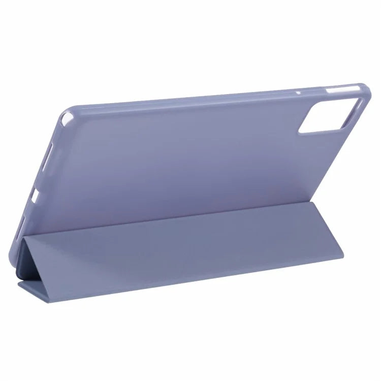 For Lenovo Tab M11 / Xiaoxin Pad 11 2024 Case Leather+Silicone Tri-fold Stand Shell Tablet Cover