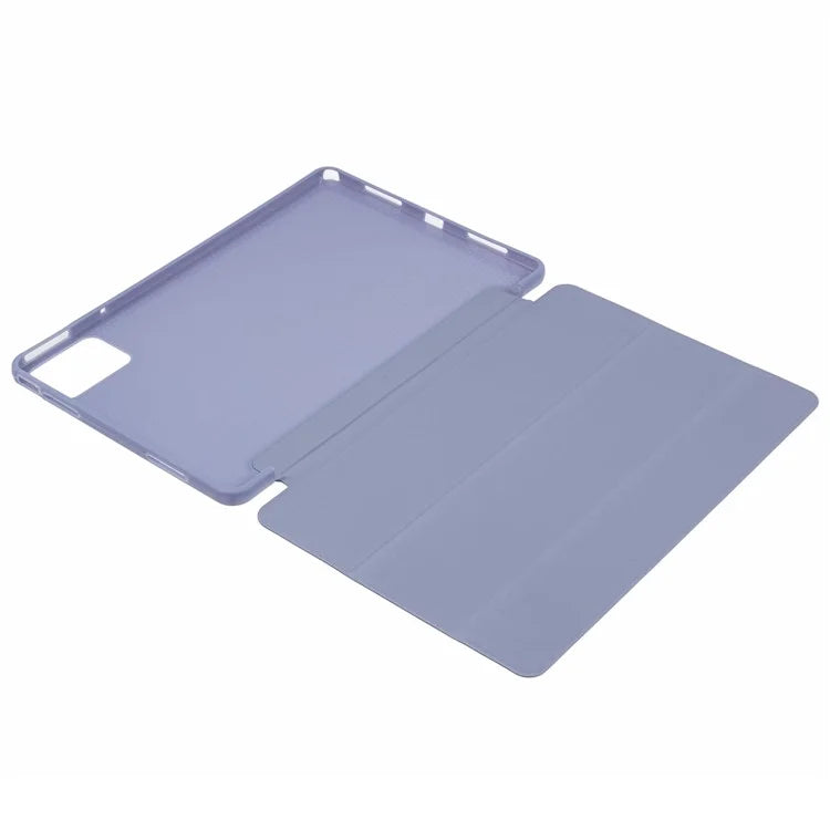 For Lenovo Tab M11 / Xiaoxin Pad 11 2024 Case Leather+Silicone Tri-fold Stand Shell Tablet Cover