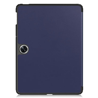 For Oppo Pad Air 2 Case PC+Leather Auto Wake Sleep Protective Shell with Tri-fold Stand